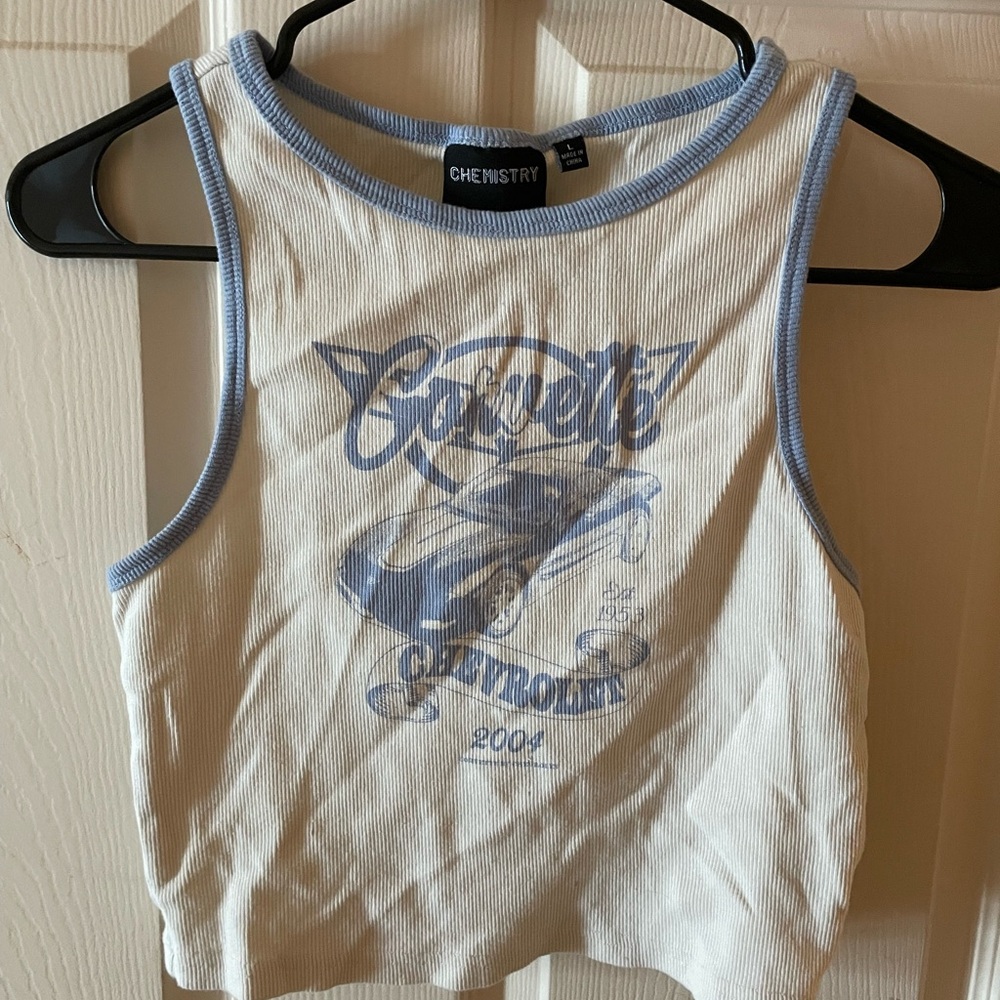 Chemistry Kids White Tank Top with Blue Trim